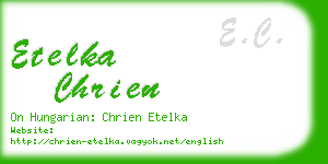 etelka chrien business card
